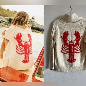 NWT Anthropologie Maeve Lobster sweater cardigan